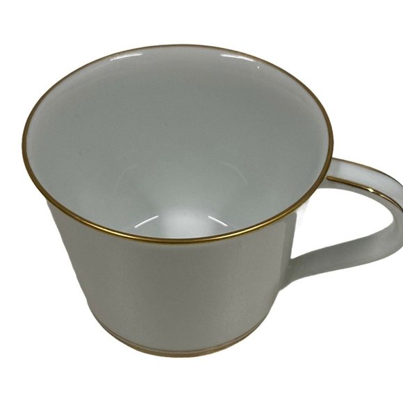 Noritake Gloria Flat Tea Coffee Cup White with Gol - Picture 1 of 7